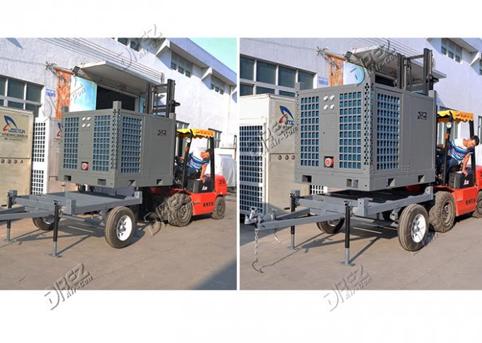 72.5KW Ducted Trailer Mounted Air Conditioner , 25HP Portable Outdoor AC Unit