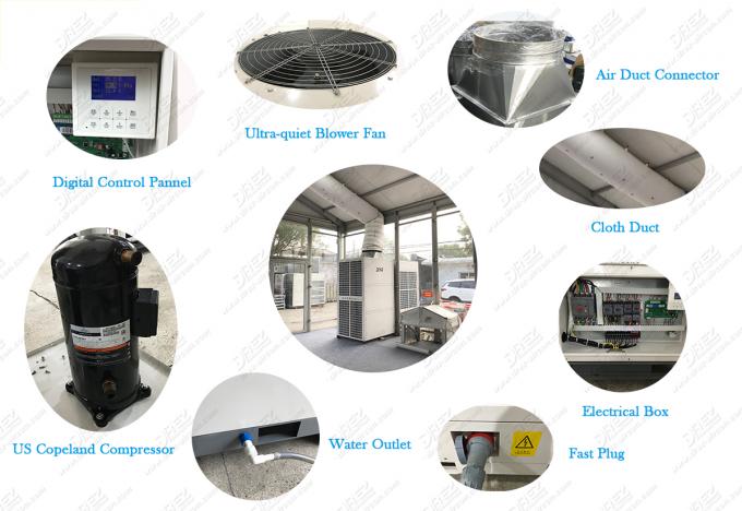 Floor Standing Ducted Air Conditioner HVAC Air Handling Unit 25hp / 22 Ton Air Cooling Climate Type